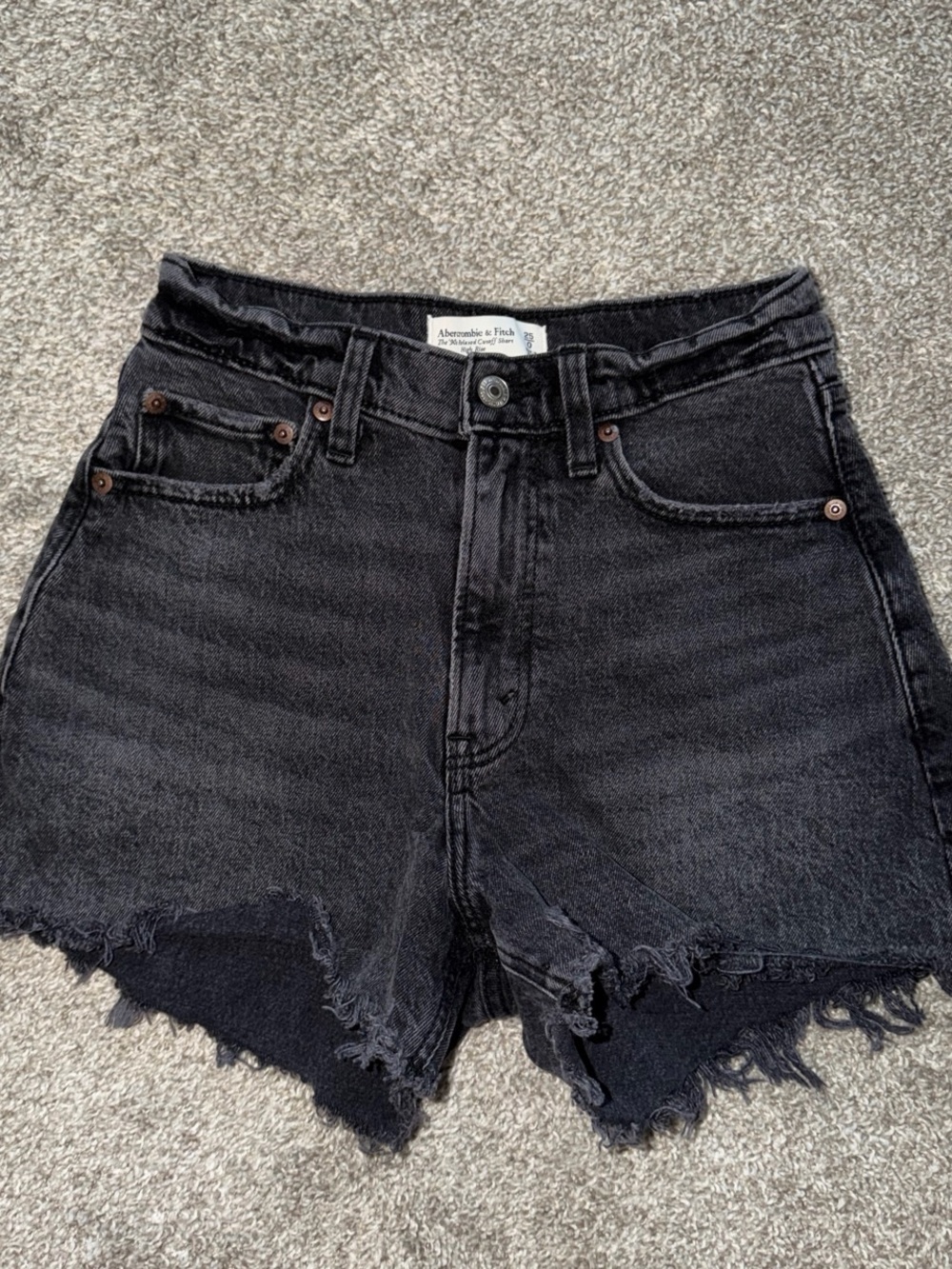 Abercrombie & Fitch black denim shorts